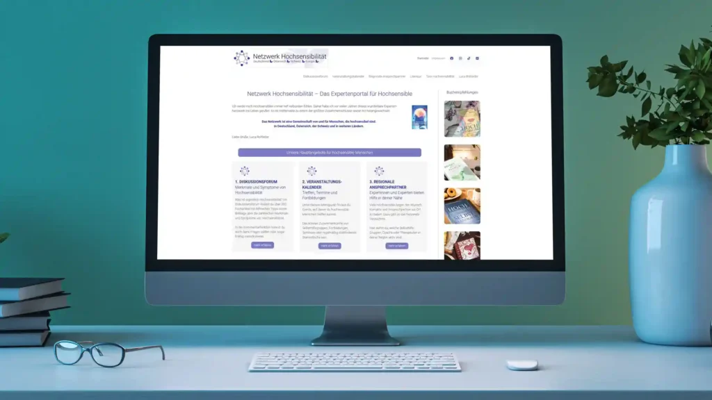 Projekte, Desktopansicht, www.hochsensibilitaet-netzwerk.com